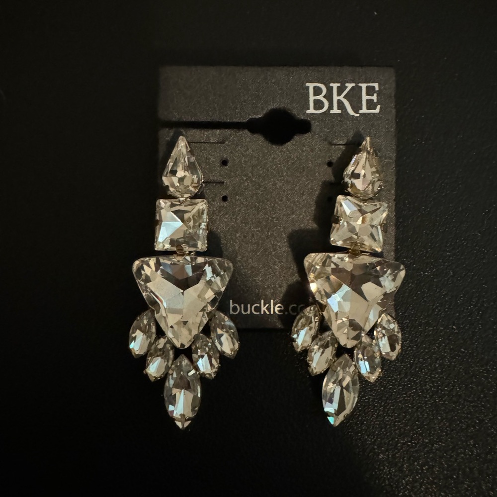 Buckle Rhinestone Earrings - Picture 4 of 4